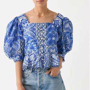Farm Rio Tile Dream Short Sleeve Blouse